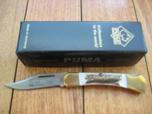 Puma Knife: Puma Earl Folding Knife with Stag Antler Handle Puma Knife: Puma Earl Folding Knife with Stag Antler Handle